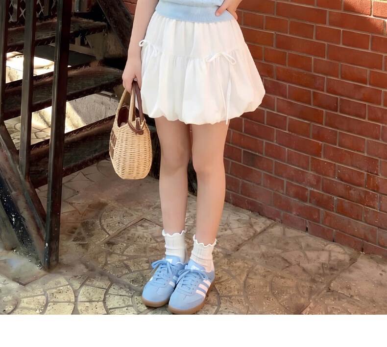 Moonkids Girls Summer Set 2026 New Korean Style Children's Summer Polo Shirt and Flower Bud Skirt Big Kids Summer Outfit 11